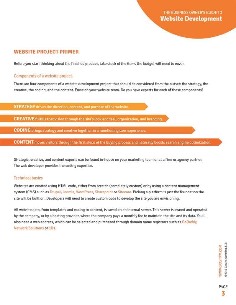 Website project primer with infographic.