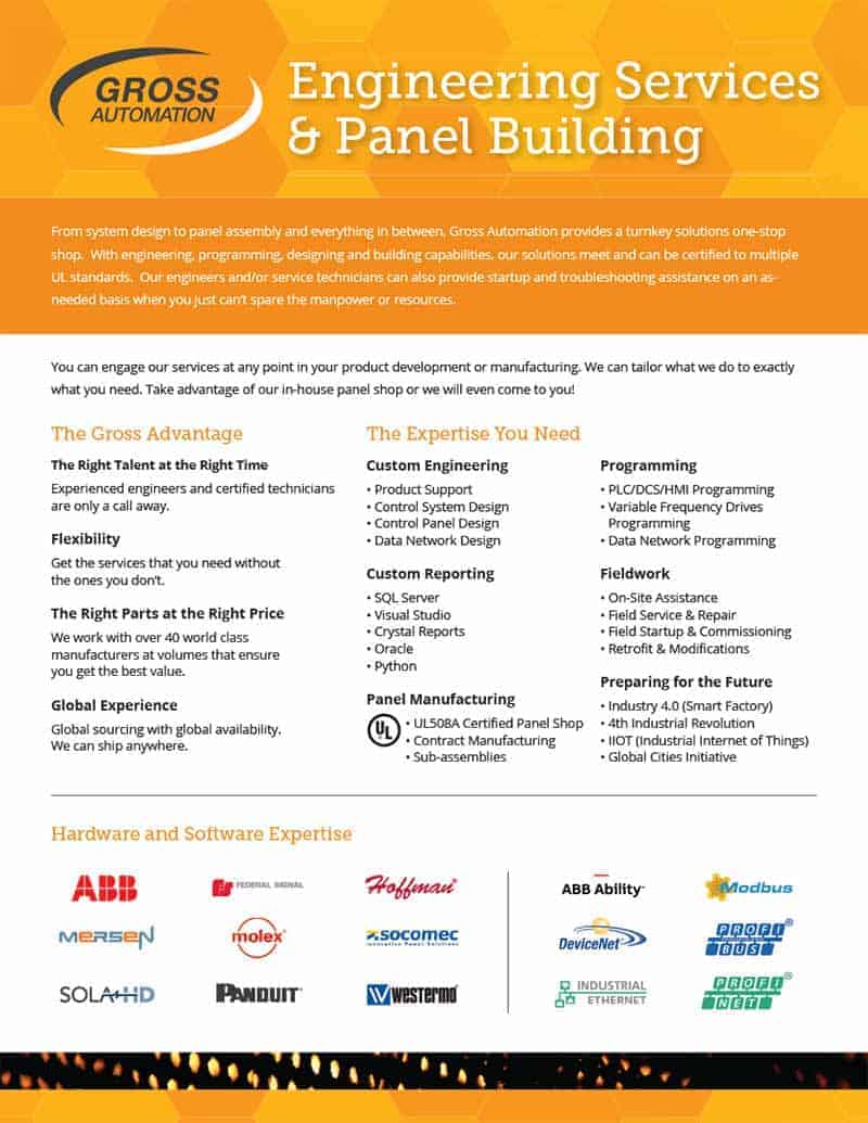 Engineering & Panel Brochure, English, page one