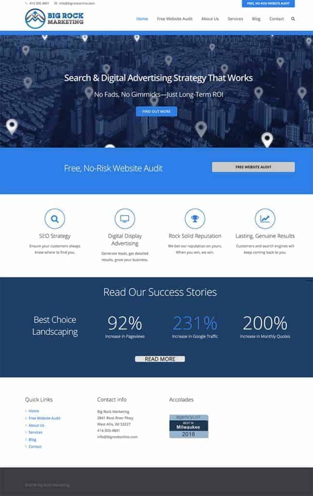 Big Rock Marketing, home page.