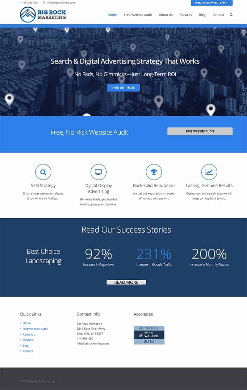 Big Rock Marketing, home page.