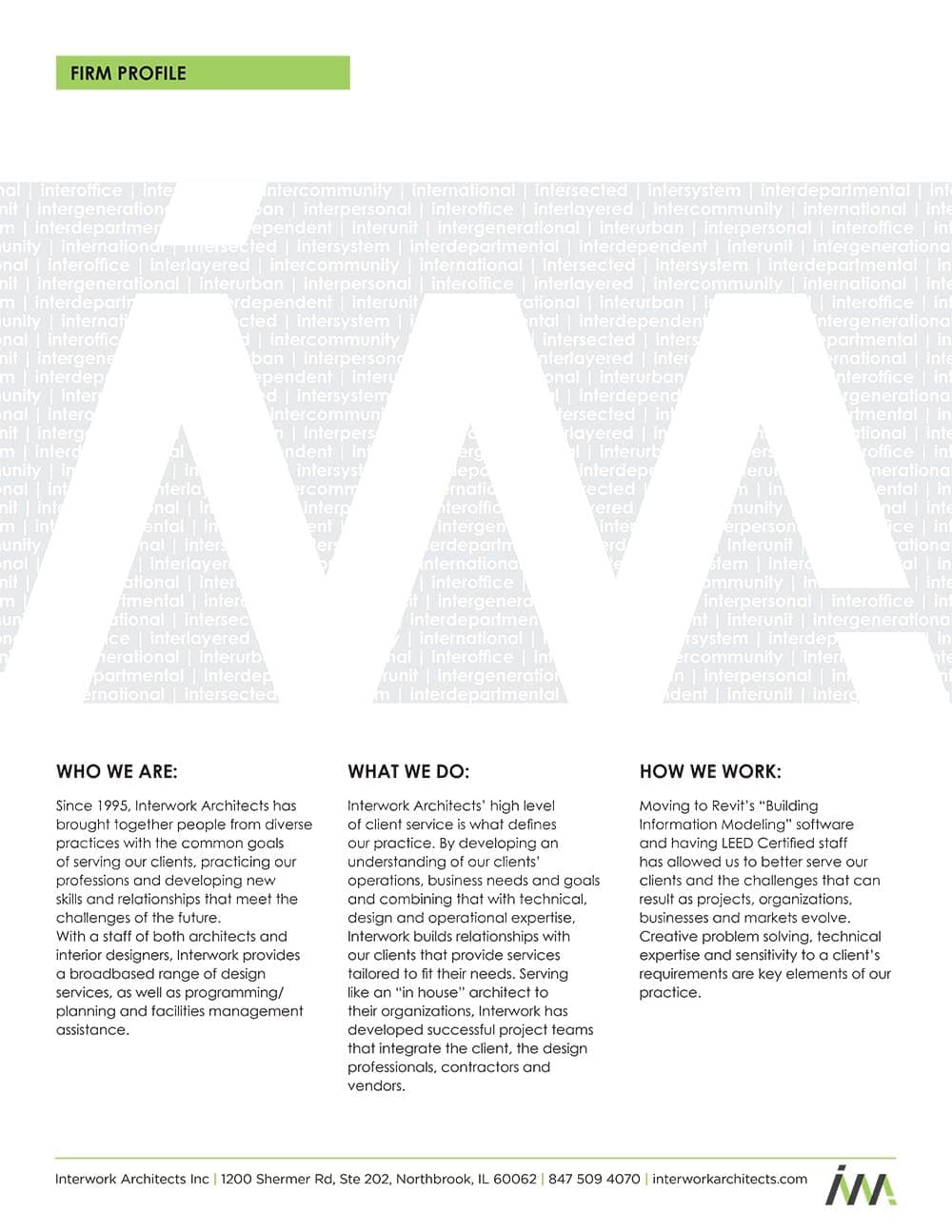 Proposal template, firm profile.