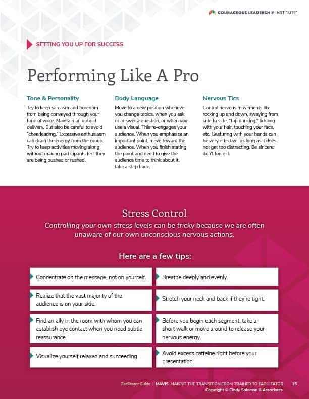 CLI Training Manual Performing like a pro, page 2.