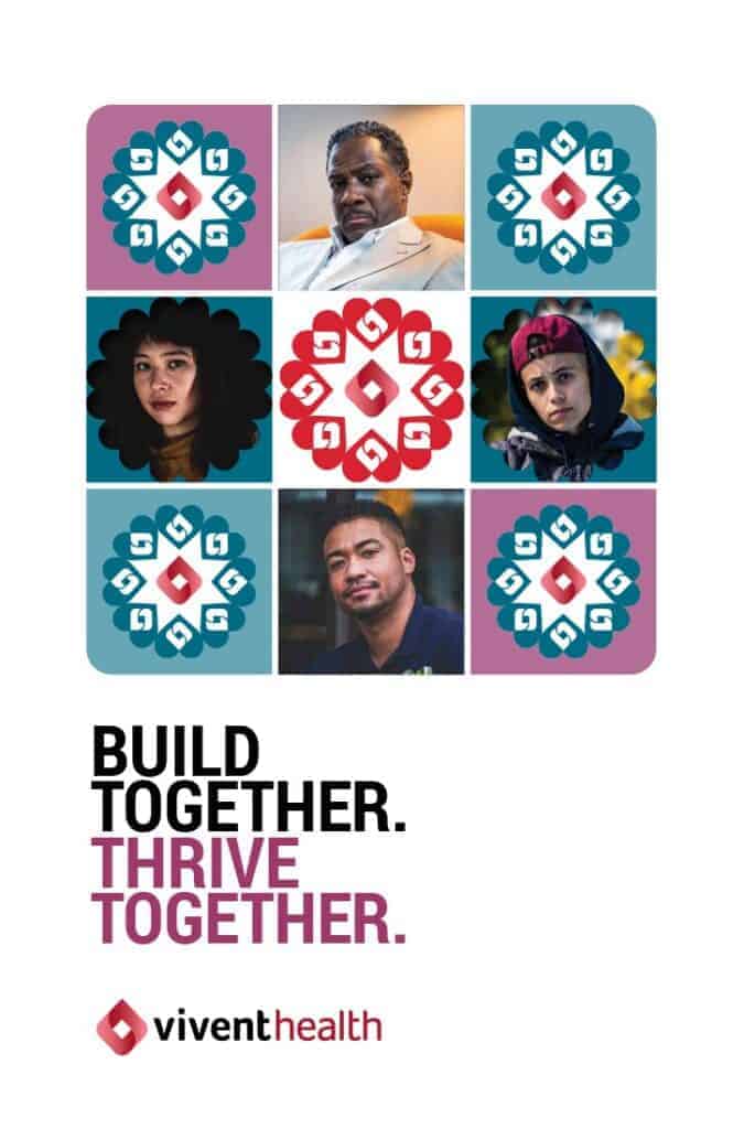 Capital campaign promotional brochure featuring quilt-inspired design.