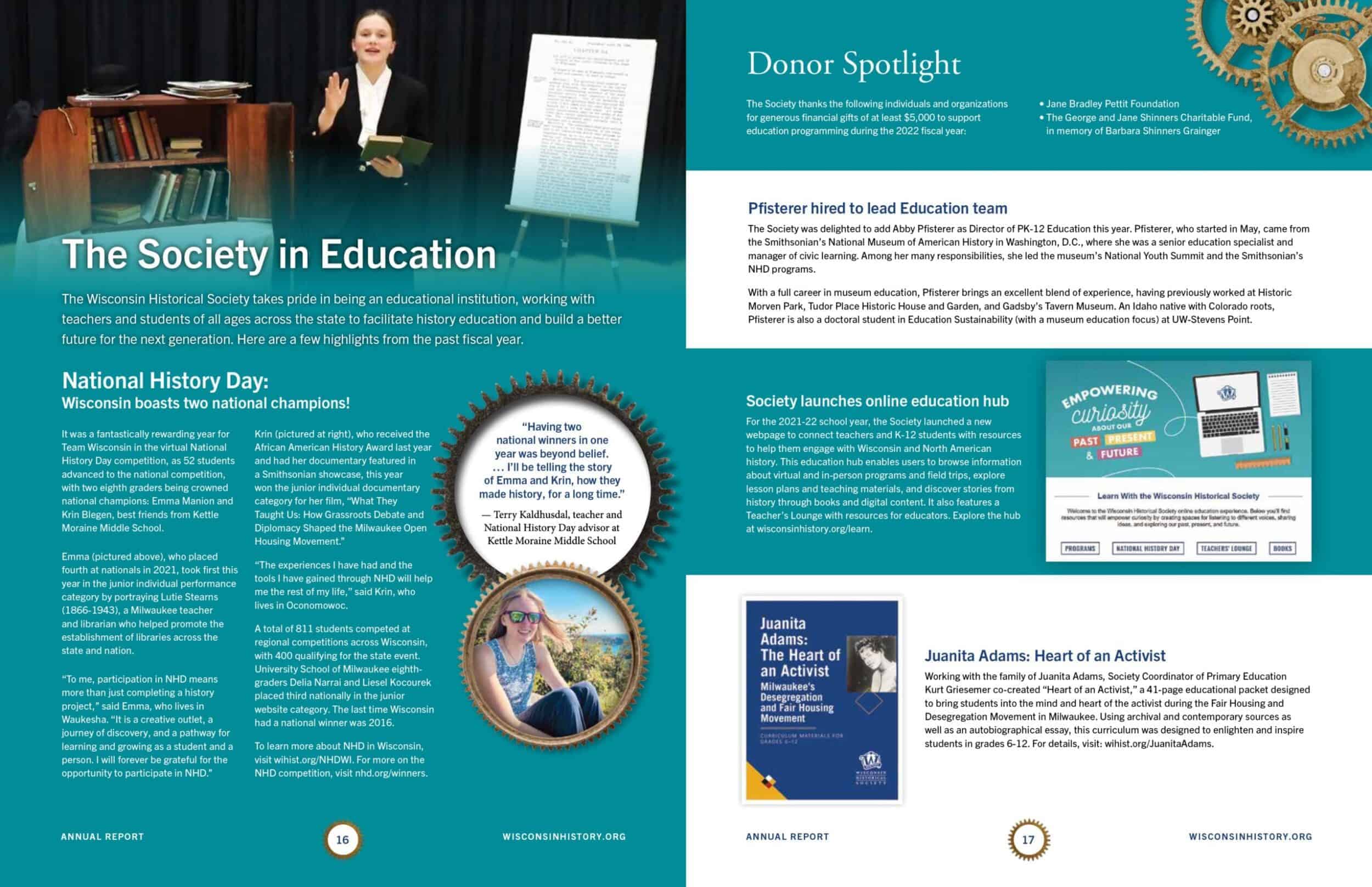Educational stories from the year.