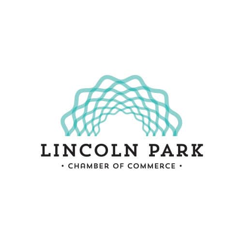 Primary Logo with overlapping transparency in the icon, in teal and black.