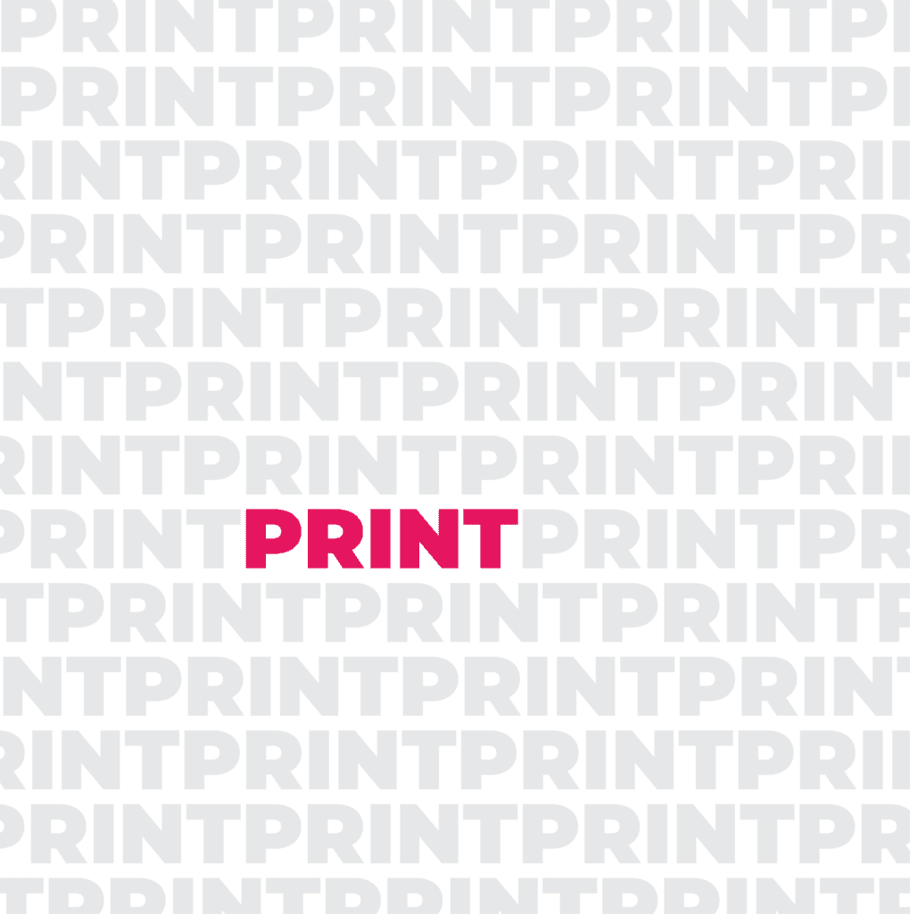 Repeating pattern using the word, Print.