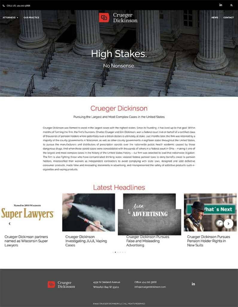 Home page design.