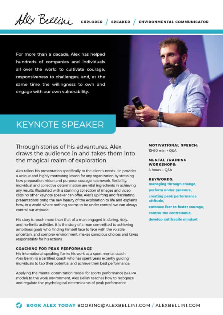 Alex Bellini, keynote speaker.