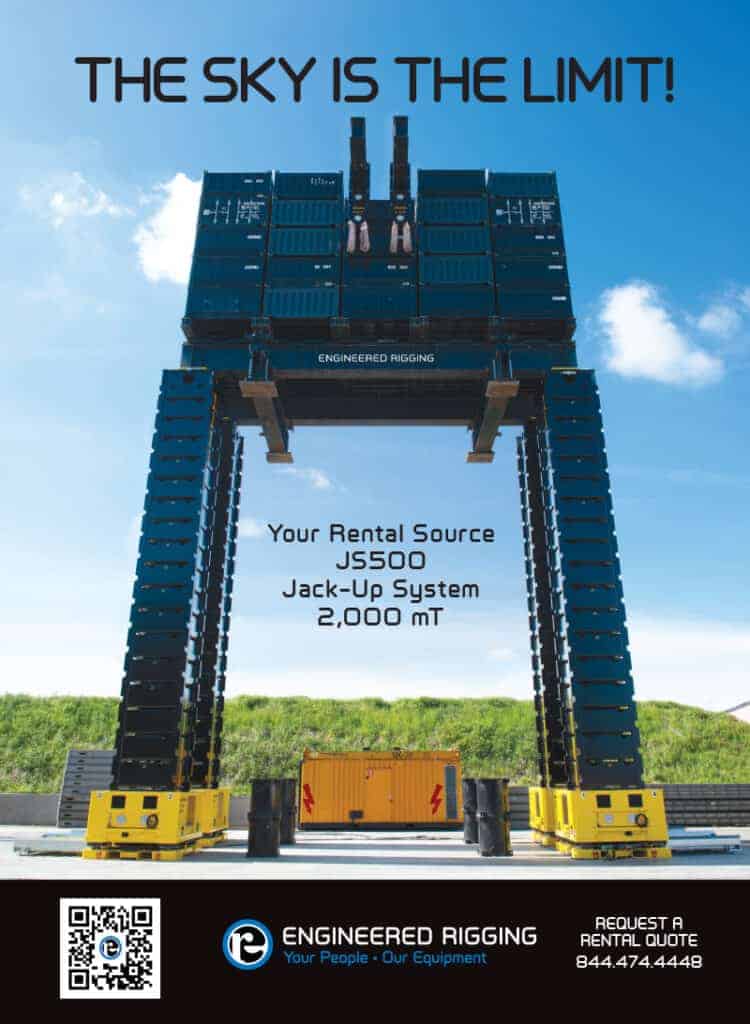 Print Ad featuring large scale machine moving equipment.