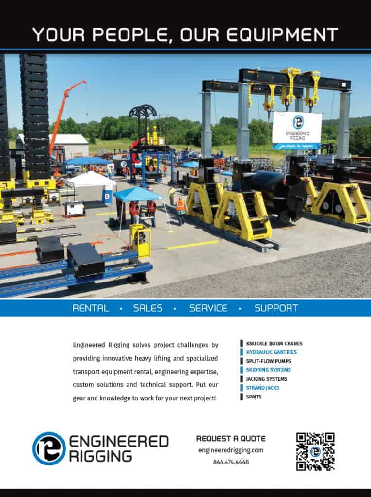Print ad featuring equipment yard image.