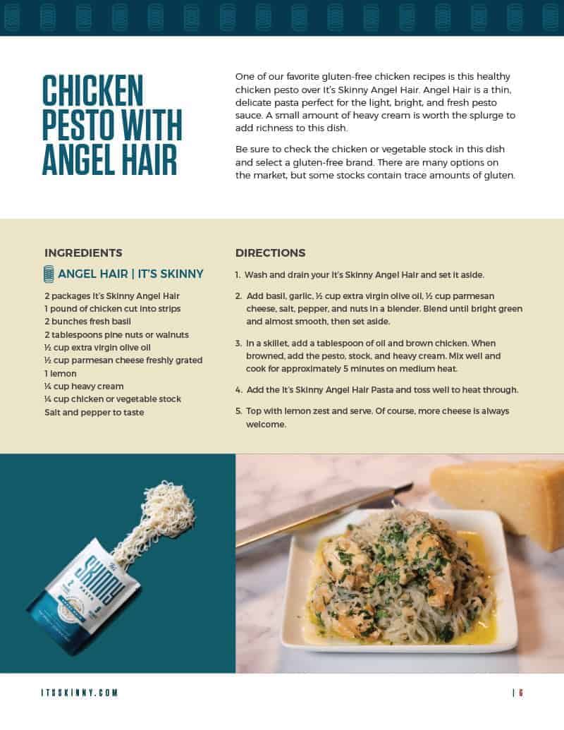 Page 6, Chicken Pesto with Angel Hair recipe.