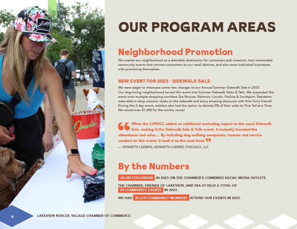 Program areas initial page.