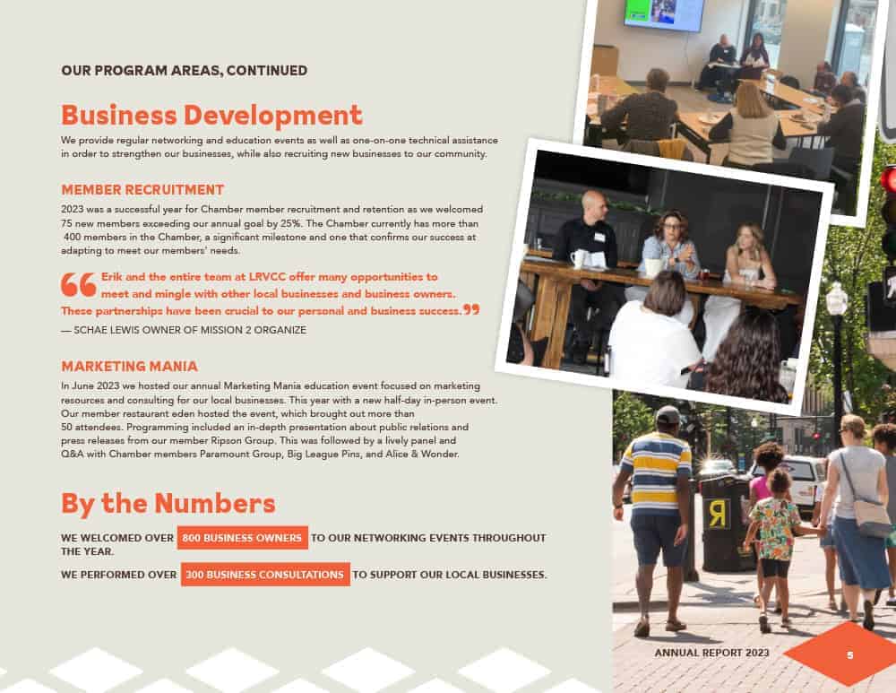 Program areas, business development.