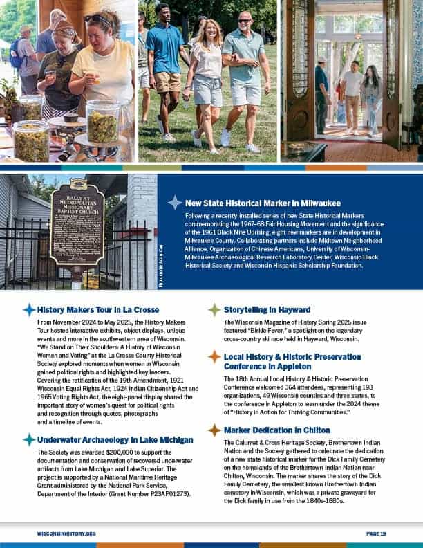 Page 19 - Stories and images to support the Wisconsin State map graphic.