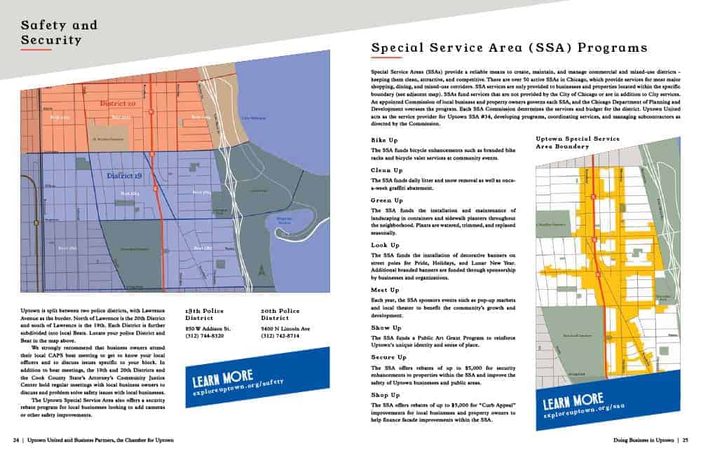 Safety and security and special service areas.