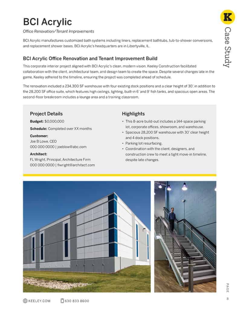 Sample project page with 2 different sized images.