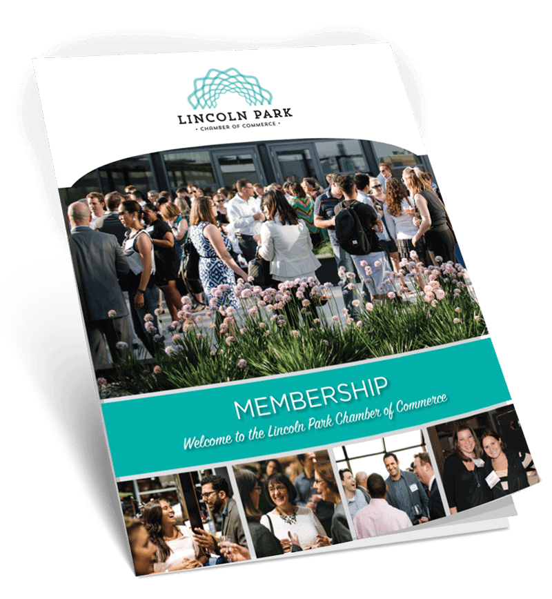 Lincoln Park Chamber Membership Brochure, an illustration of the branding design for this client.