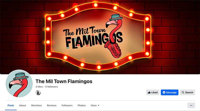 Example of a social page for the band with cover and profile images.