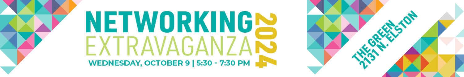 Desktop banner ad promoting annual networking party.