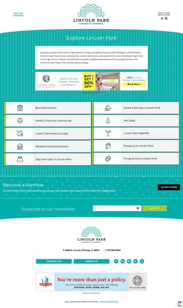Landing page for static content.