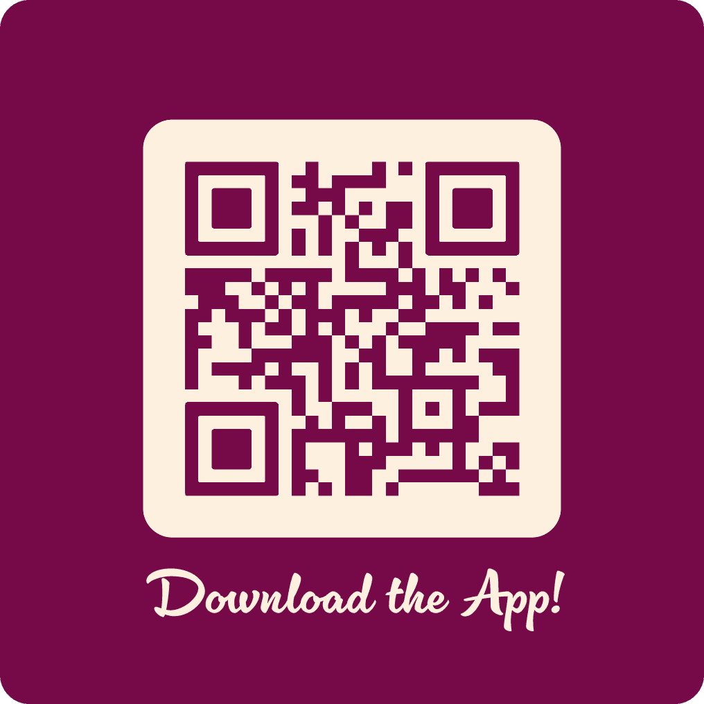 Coaster, back side with QR code.