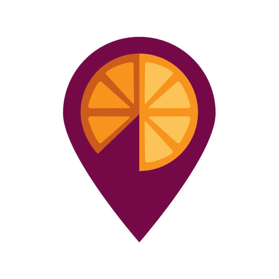 MockTale Map Point icon with Orange Slice.