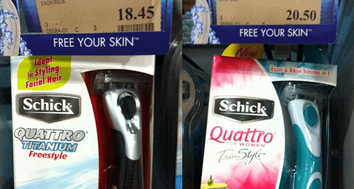 lâminas de barbear cor-de-rosa