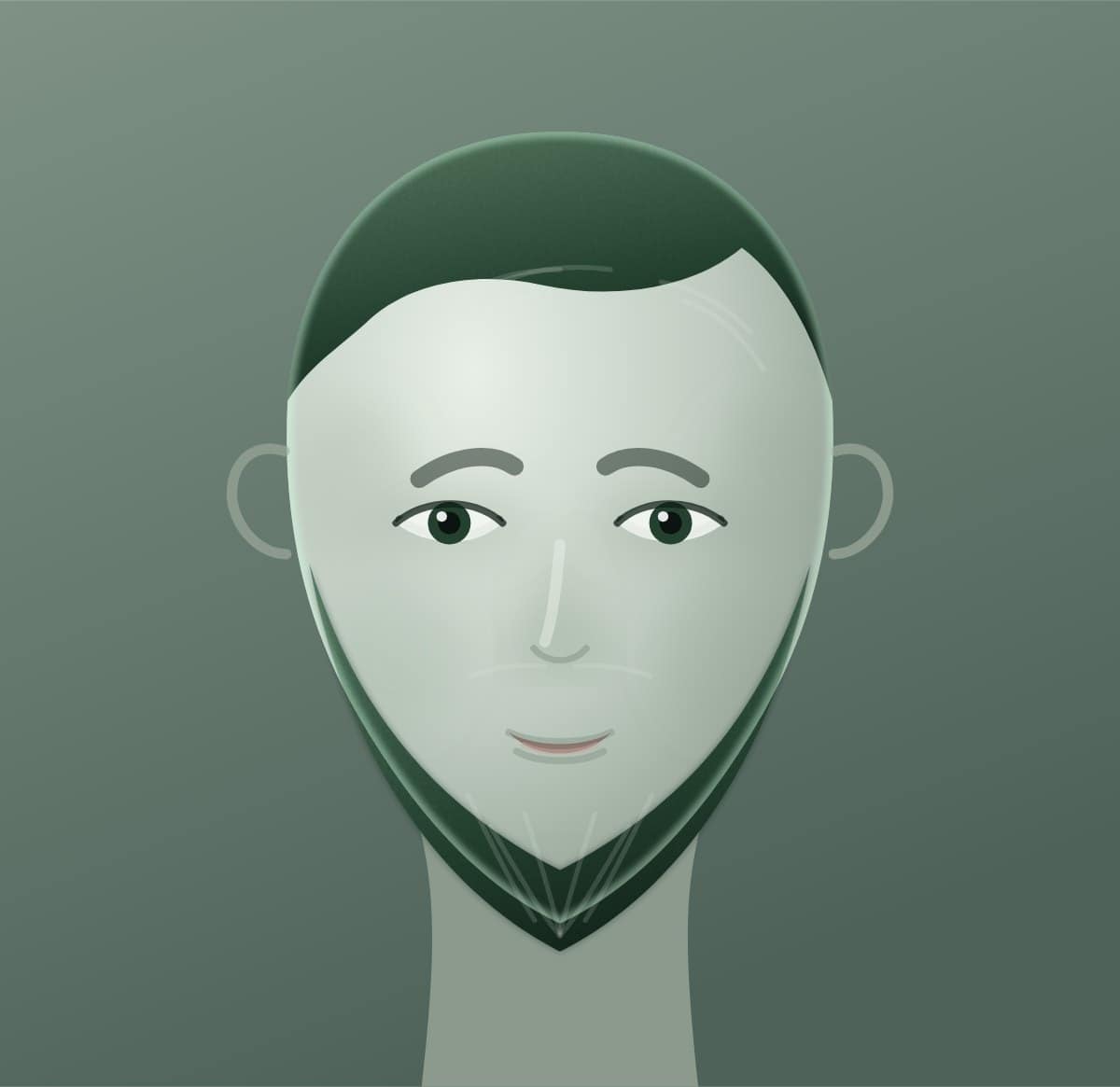 Diagram of a chin strap shown on a round face