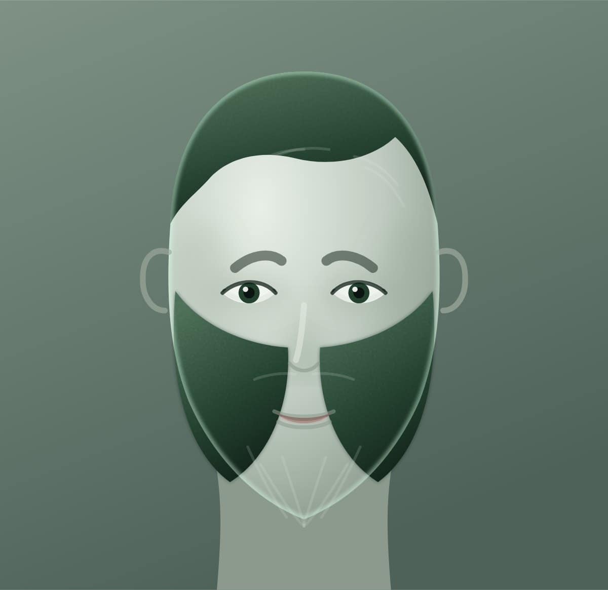 Diagram of a hulihee shown on a square face