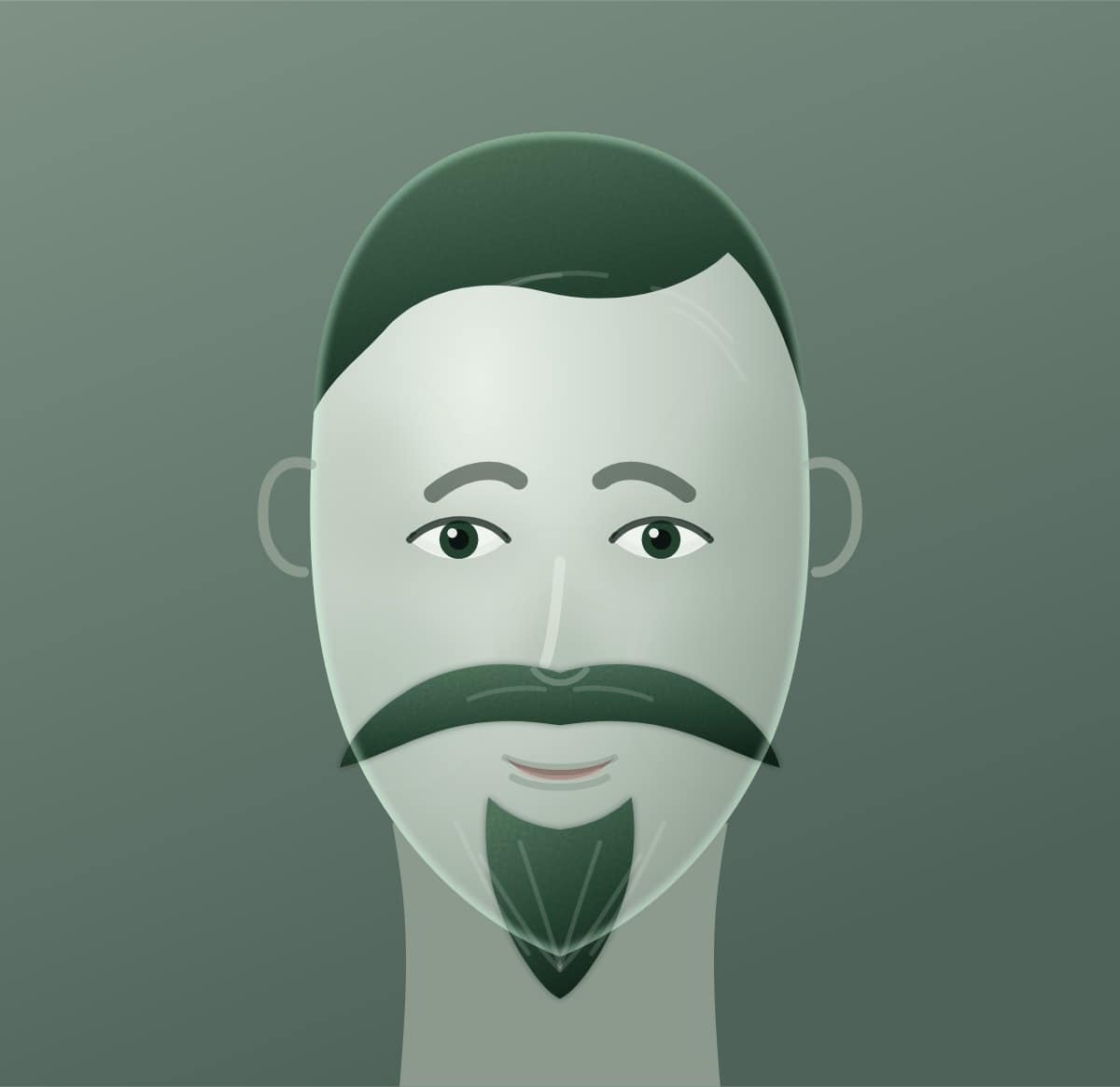 Diagram of a klingon shown on a square face