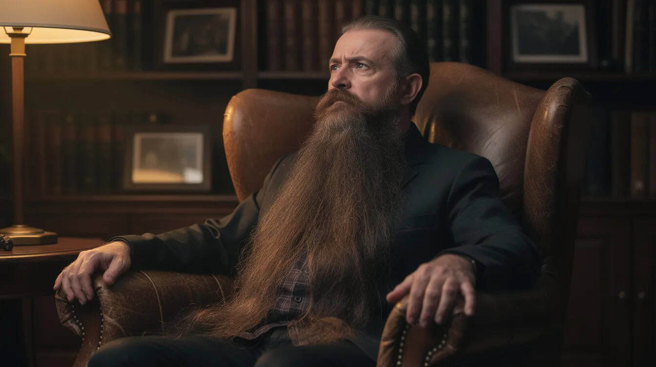 Chest-length beard, the result of roughly two years of uninterrupted growth.