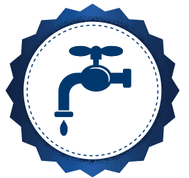 Bell Brothers icon featuring a water faucet with a single drop, framed by a white circle and blue scalloped border. Proudly serving Northern California communities with trusted service, Bell Brothers offers background-checked technicians, upfront pricing, and our signature No Surprise Guarantee for your peace of mind.