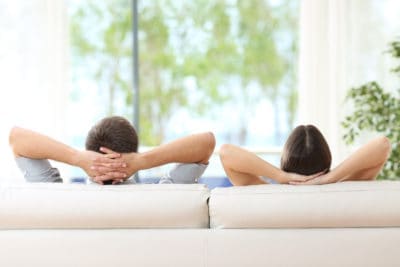 A relaxed couple sits comfortably on their couch, enjoying peace of mind thanks to Bell Brothers’ trusted service. With our No Surprise Guarantee, thorough background checks on every technician, and honest, upfront pricing, homeowners across Northern California communities can sit back and relax—knowing they’re in good hands.