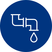 White outline of a leaking pipe with a single drop of water against a solid blue background, representing Bell Brothers’ trusted plumbing services. Proudly serving Northern California communities, our background-checked technicians deliver expert care with upfront pricing and our No Surprise Guarantee, so you can count on reliable service—every time.