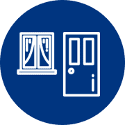 White line drawings of a window with curtains and a door on a solid blue background, representing Bell Brothers’ commitment to trusted service. Serving Northern California communities with our No Surprise Guarantee, fully background-checked technicians, and honest upfront pricing—count on our strong reputation for worry-free home comfort.