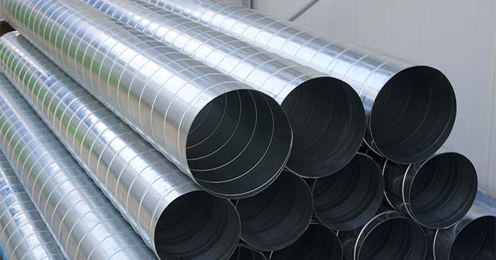 Image: Tubes of ducts. Broken and cracked ductwork could be why the air conditioner may cause a sore throat.