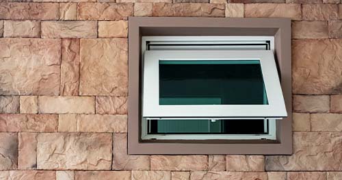 Image: an open casement window.