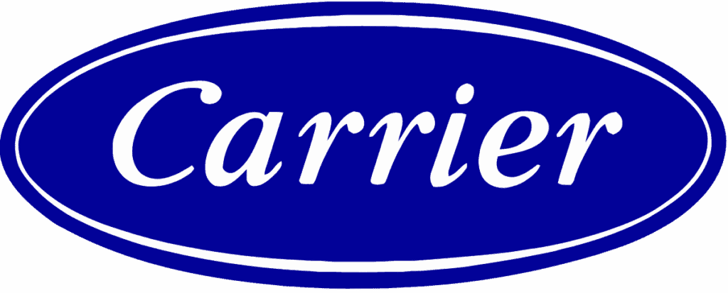 Carrier logo with white cursive text on a dark blue oval, representing Bell Brothers’ trusted service and No Surprise Guarantee.