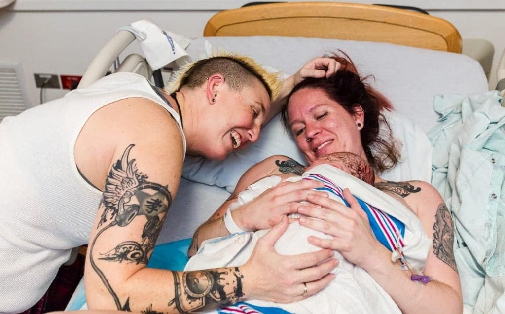 WITH A MIDWIFE IN A HOSPITAL