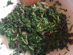 Szpinak rozmrożony i przygotowany