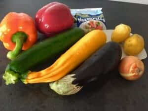 Kolorowa zapiekanka warzywna, składniki