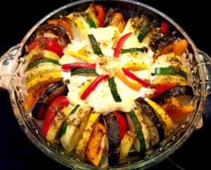 Zapiekanak, warzywa kurczak