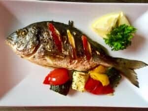 Obiadek z pieczonej Dorady