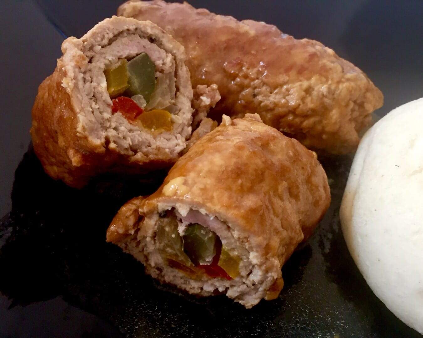 Pyszne schabowe zawijańce przecięte na pół