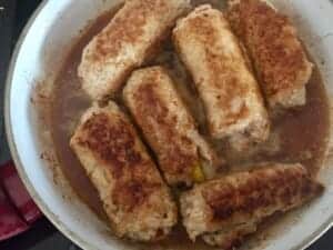 Podsmażone zawijańce schabowe na patelni