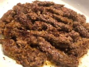 Podsmażone mięso do zupy a'la strogonow