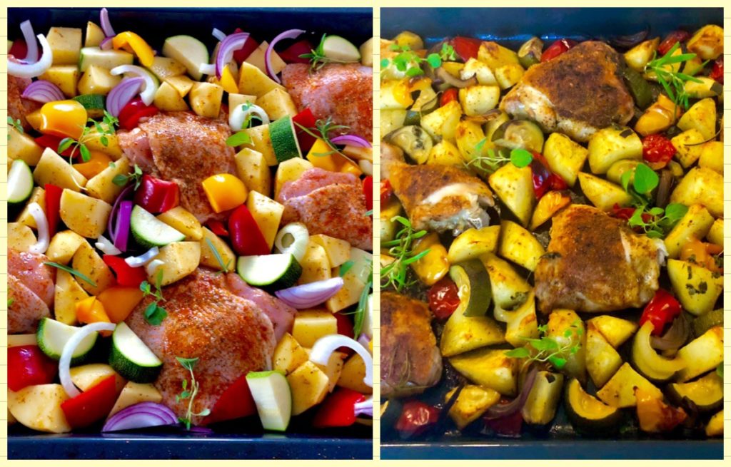 Kurcze pieczone z warzywami