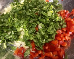 Rukola do muszli nadziewanych łososiem i warzywami