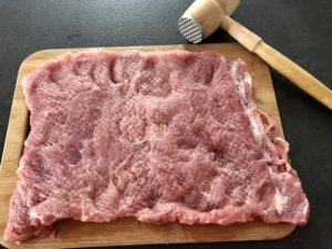 Rozbite mięso przygotowane do farszu