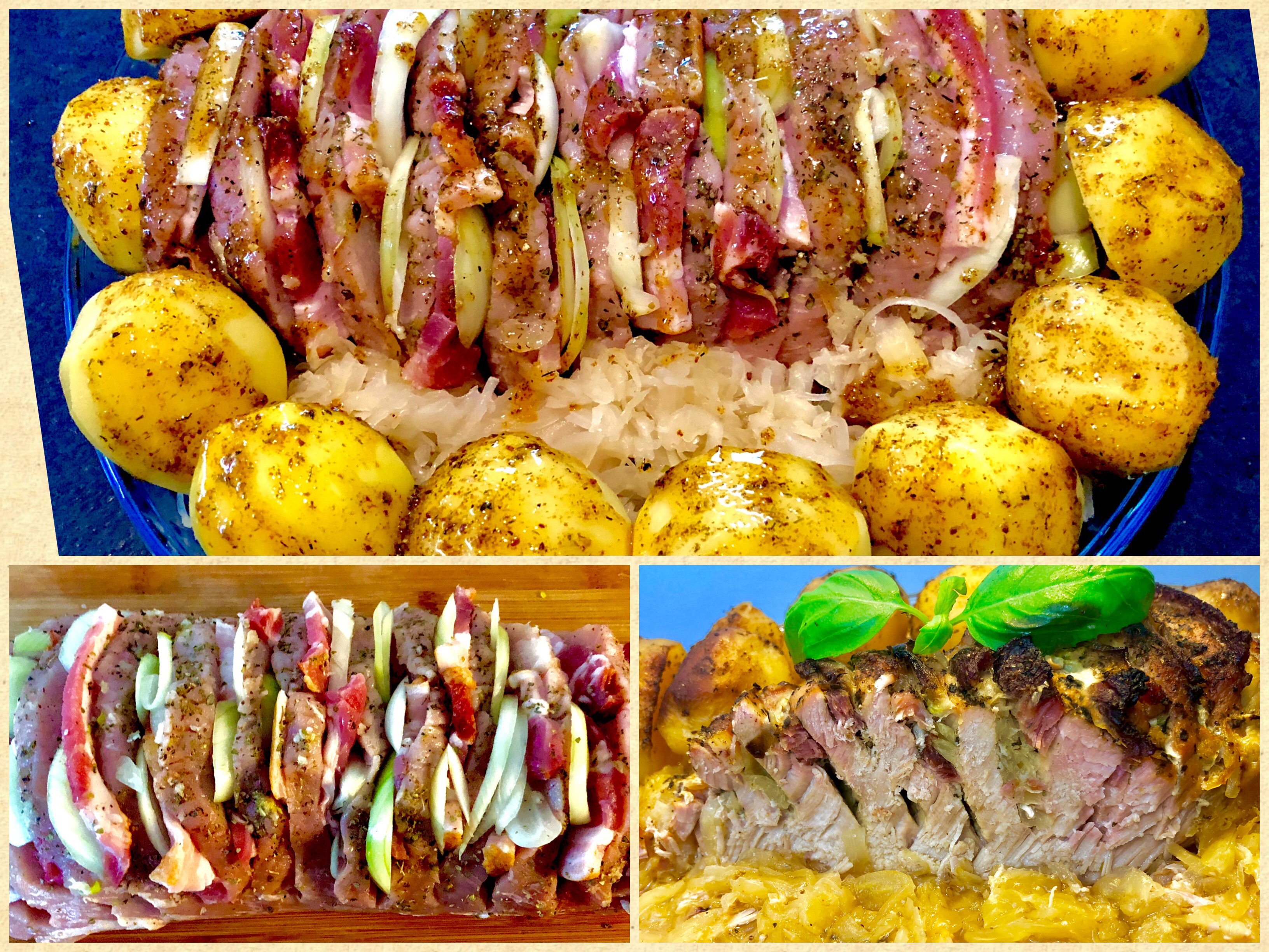 Schab faszerowany pieczony z kapustą i ziemniaczkami - 4CA17325 195C 4C3D 8161 B9A65A648ACD